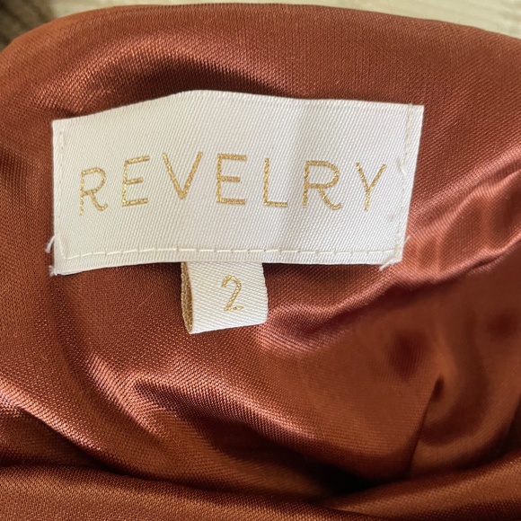 Revelry - Dylan Velvet Dress, Rust - Picture 9 of 11